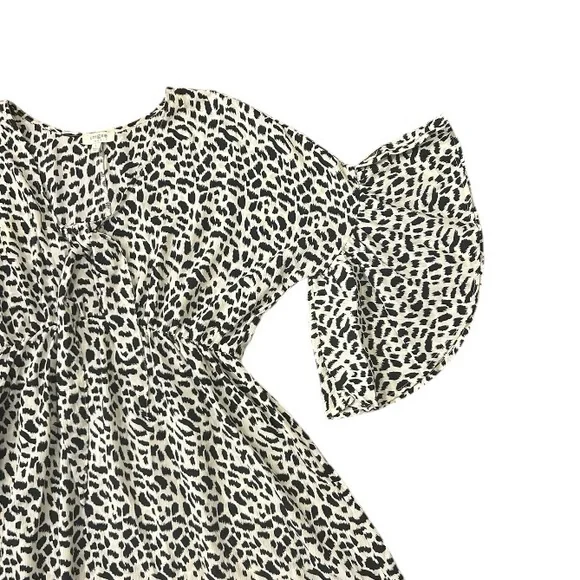 Umgee Cheetah Print V-Neck Bell Sleeve Midi Dress Women’s Size Large - Picture 7 of 9